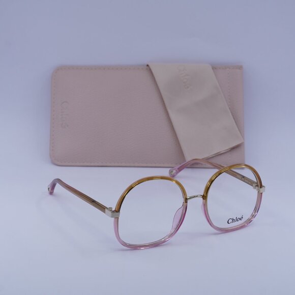 Chloe CH0032O 001 Round Eyeglasses 55mm - Yellow/Pink - Picture 5 of 11